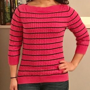 Ralph Lauren Striped Cable Sweater